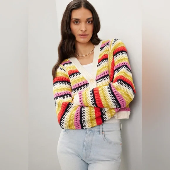 Ba&sh ~ Romy Reversible Cardigan- Multicolour - Picture 9 of 17